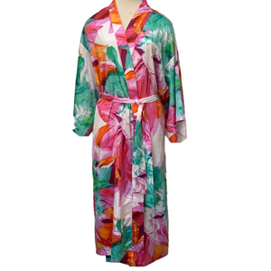 Natori sz M colorful silky feel longer length robe